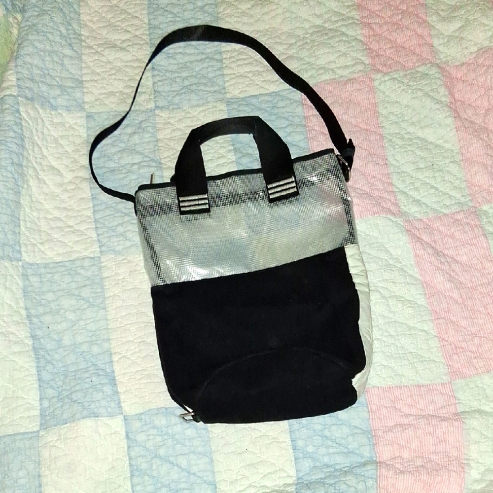 Acne Brand Black Knost Tote Bag With Zip Closure With Shoulder Strap & Handles
